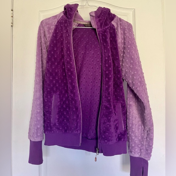 Purple Minky(Bubble) Zip Up Sweater - Picture 2 of 7